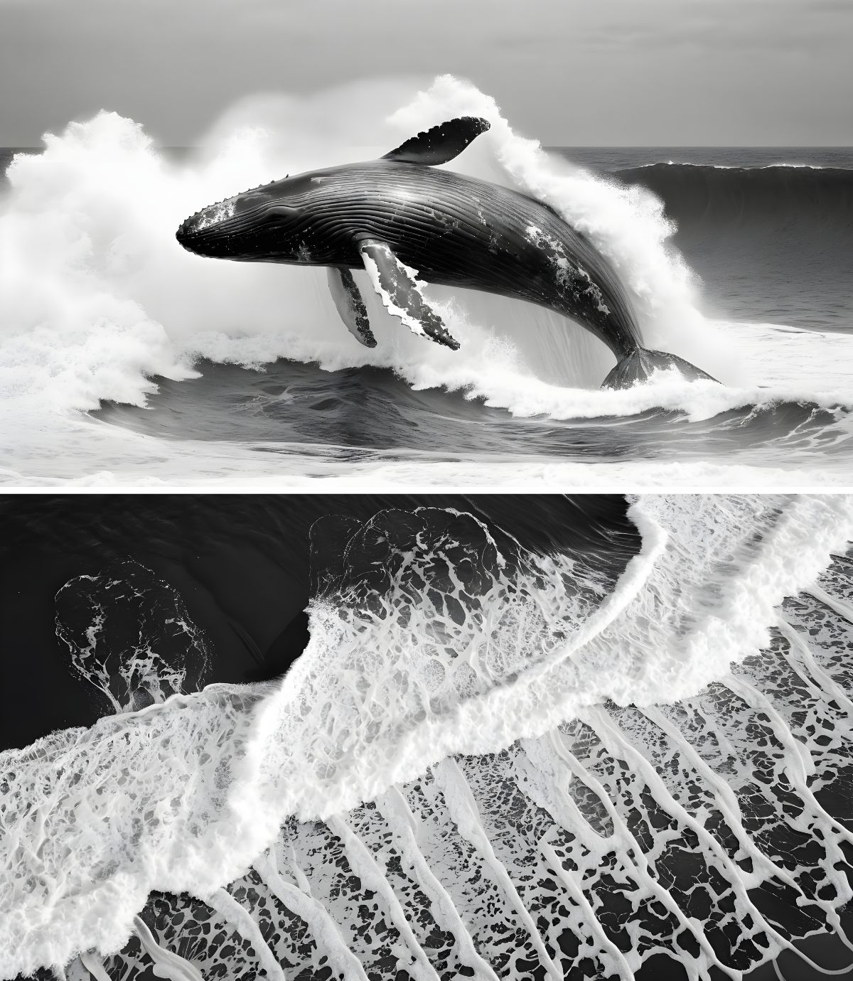 Black and White Whale - img2go