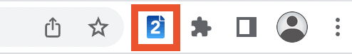 Ang Img2Go extension sa toolbar ng browser.