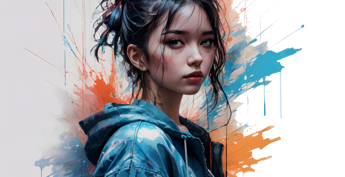 Girl with colors - creator studio content hub hero images