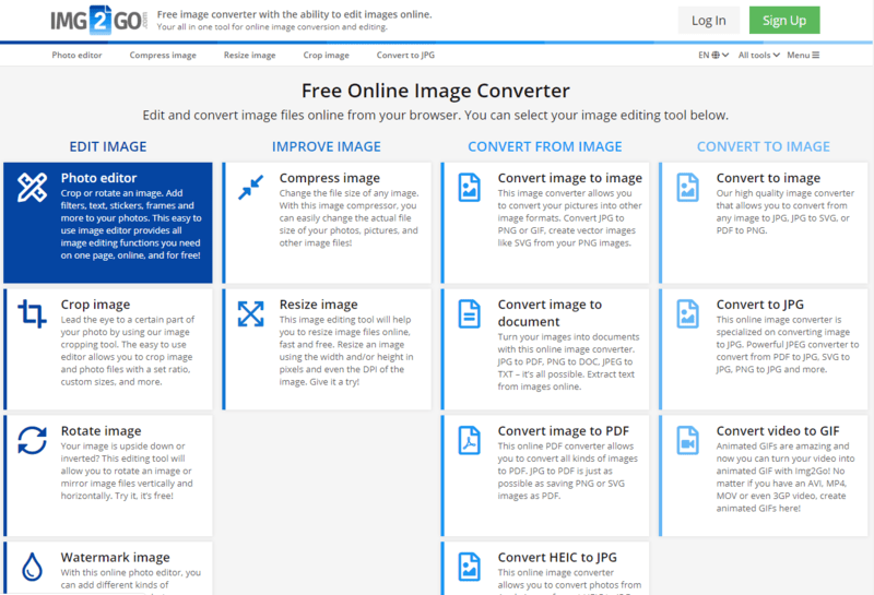  Online photo editor and image converter