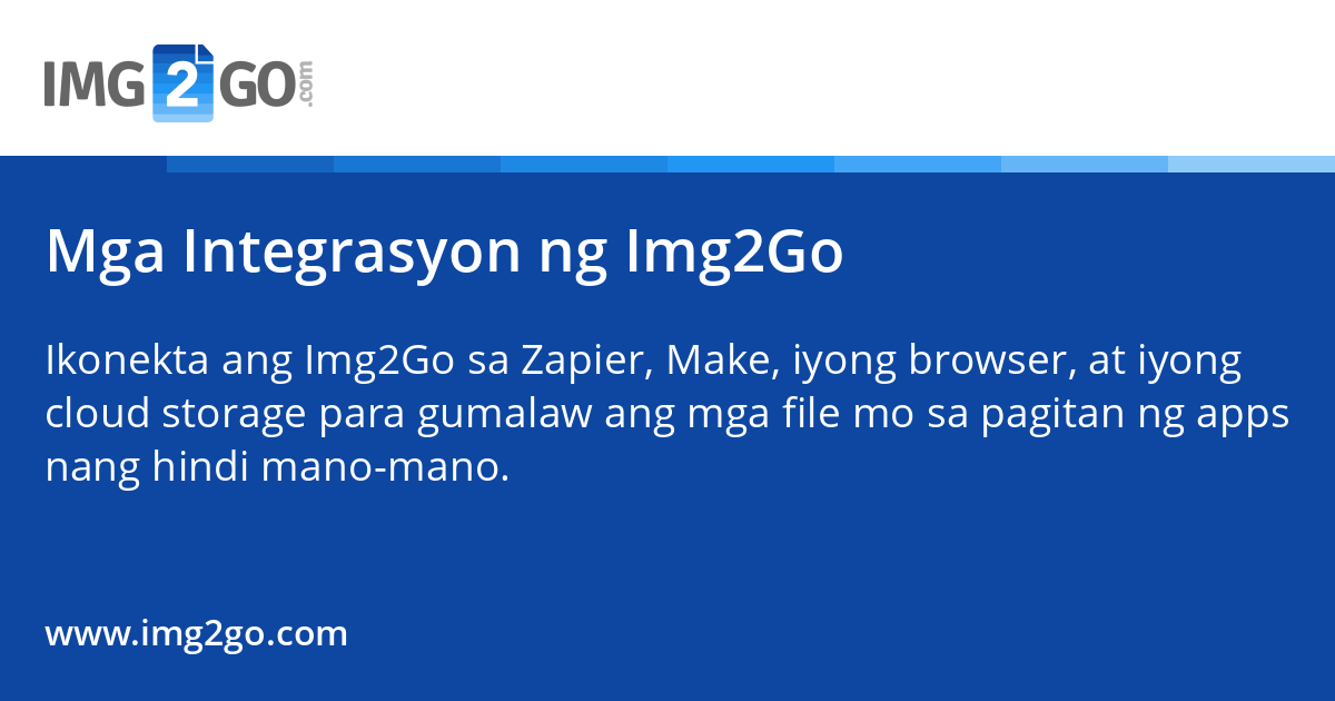 Image2go Mga Integrasyon ng Img2Go