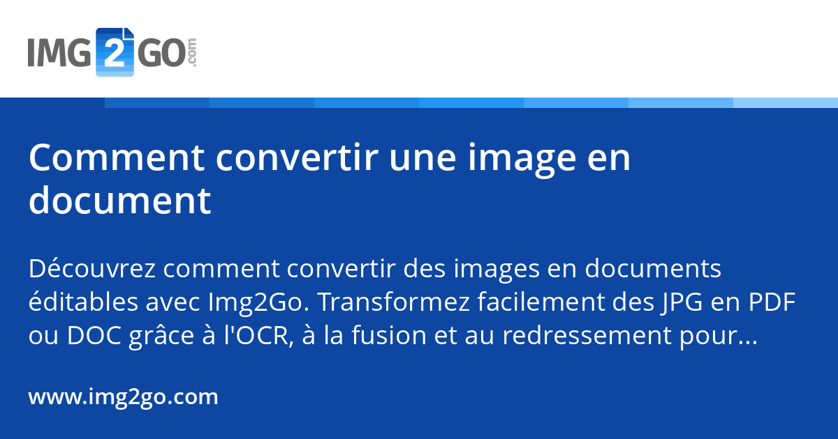 Comment convertir une image en document