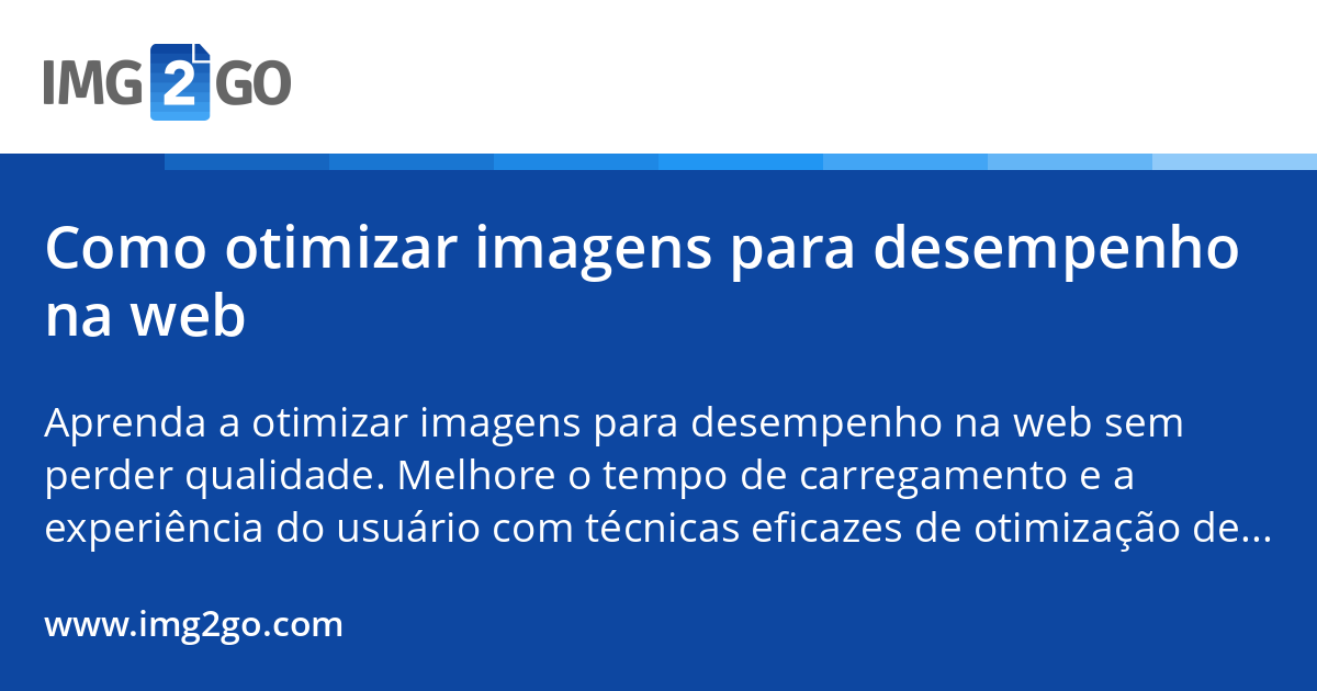 Como otimizar imagens para desempenho na web
